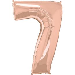 34 inch Number 7 Rosegold - ružovo zlatý fóliový balón číslo 7