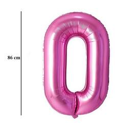 Ružový fóliový balón číslo 0, 86 cm
