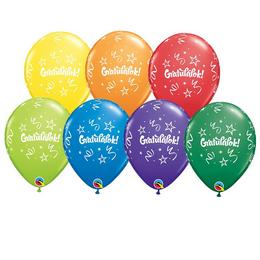 11 inch balóny na rozlúčkovú so školou s maďarským nápisom Gratulálok Carnival Asst. (6 ks/balenie)