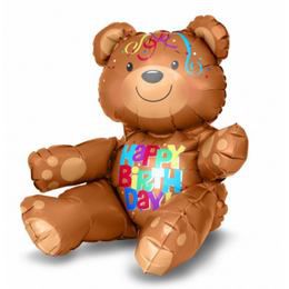 Sitting Bear ? narodeninový fóliový balón na plnenie vzduchom sediaci medvedík