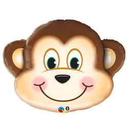 14 inch Mischievous Monkey - Hlava opičky fóliový balón