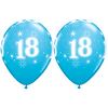 11 inch balón na narodeniny s číslom 18 Sparkle-A-Round Robin's Egg (25 ks/bal)