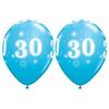 11 inch balón na narodeniny s číslom 30 Sparkle-A-Round Robin's Egg (25 ks/bal)