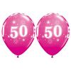 11 inch balón na narodeniny s číslom 50 Sparkle-A-Round Wild Berry (25 ks/bal)