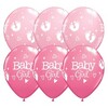 11 inch Baby Girl Footprints & Hearts latexové balóny 25 ks/bal