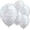11 inch balón Just Married Hearts (6 ks/bal)