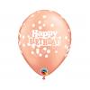 11 inch latexové balóny Birthday Confetti Dots Rosegold 25ks/balenie
