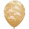 11 inch Metallic Gold - zlatý balón s maďarským nápisom Boldog Születésnapot, (6 ks/balenie)