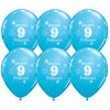 11 inch Sparkle Robins Egg Blue narodeninový balón s maďarským nápisom Boldog 9. Szülinapot (25 ks/balenie)