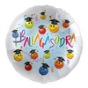 17 inch Ballagásodra Feliratú Smile Face fóliový balón 43cm