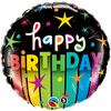 18 inch fóliový balón na narodeniny Birthday Colorful Stripes