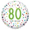18 inch Confetti Birthday fóliový balón na 80 narodeniny