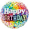 18 inch Happy Birthday Rainbow Confetti fóliový narodeninový balón