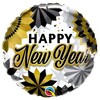 18 inch New Year Black & Gold Fans Fóliový balón 46cm