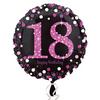 18 inch Happy Birthday Pink Celebration Prismatic fóliový balón k 18. narodeninám