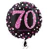 18 inch Happy Birthday Pink Celebration Prismatic fóliový balón k 70. narodeninám