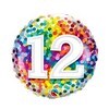18 inch-Rainbow Confetti narodeninový balón číslo 12