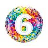 18 inch-Rainbow Confetti narodeninový balón číslo 6