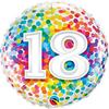 18 inch Rainbow Confetti fóliový narodeninový balón s číslom 18