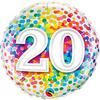 18 inch Rainbow Confetti fóliový narodeninový balón s číslom 20