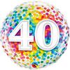 18 inch Rainbow Confetti fóliový narodeninový balón s číslom 40
