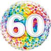 18 inch Rainbow Confetti fóliový narodeninový balón s číslom 60