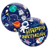 22 inch Bubble balón Vesmír Happy Birthday, 56 cm