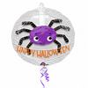 24 inch Happy Halloween - fialový pavúk halloweensky fóliový balón v balóne