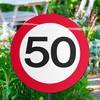 Tabuľa do záhrady - s číslom 50, so vzorom obmedzovača rýchlosti