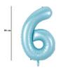 Baby modrý fóliový balón číslo 6, 86 cm 