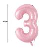 Baby ružový fóliový balón číslo 3, 86 cm 
