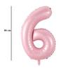 Baby ružový fóliový balón číslo 6, 86 cm 