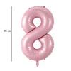 Baby ružový fóliový balón číslo 8, 86 cm 