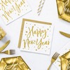 Bielo-zlaté silvestrovské servítky s nápisom Happy New Year - 33 cm x 33 cm, 20 ks