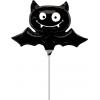 Black Bat - Mini Shape Fóliový balón netopier na paličke