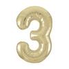 Bledo-zlatý fóliový balón Super Shape číslo 3, 34 inch