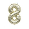 34 inch White Gold  Shape fóliový balón číslo 8