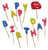 Autá (Cars) party Sviečky Happy Birthday na paličkách 2,5 cm + 4 cm palička