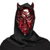 Červená maska s kapucňou čert 