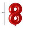 Červený fóliový balón číslo 8, 86 cm