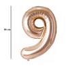 Champagne zlatý fóliový balón číslo 9, 86 cm 