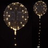 Clearz Svietiaci balón priehľadný s bielym LED svetlom, 46 cm