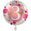 17 inch fóliový dievčenský balón s nápisom 3. Szülinap 