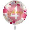 17 inch fóliový dievčenský balón s nápisom 4. Szülinap 