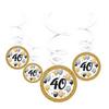 Elegantná špiroválitá visiaca party dekorácia s motívom balónov a číslom 40 - 6 ks