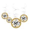 Elegantná špiroválitá visiaca party dekorácia s motívom balónov a číslom 50 - 6 ks