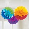 Závesná dekorácia - farebná, huňatá, 40 cm, 3 ks