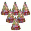 Farebné party klobúky s maďarským nápisom Boldog 30. Szülinapot, 6 ks