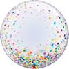 24 inch Deco Bubble balón farebný bodkovaný so vzorom konfety