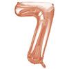 Fóliový balón číslo 7,  rosegold, 86 cm, Super Shape, 34 inch